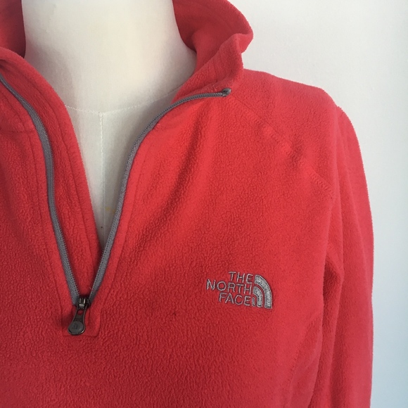 North Face Pink Fleece Quarter Zip - Picture 3 of 8